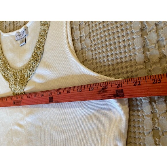 Sag Harbor Blouse Size 1X Top Sleeveless Rounded Neckine Stretch Stylish Dressy - Picture 7 of 9